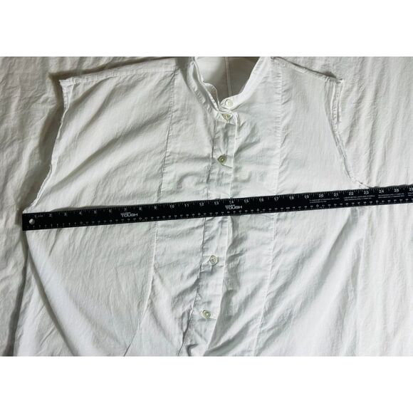 RARE Ann Demeulemeester Women's Sleeveless White Cotton Blouse Asymettrical 40 - Picture 12 of 13